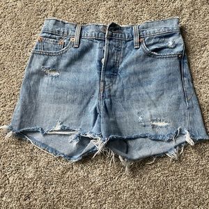 Distressed Levi’s Premium denim shorts